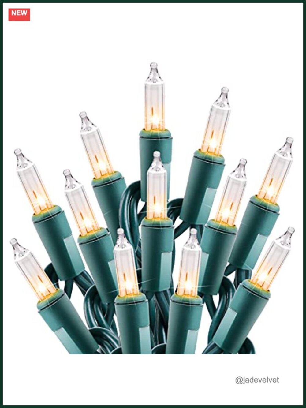Minetom 100ct Indoor String Lights 20ft Warm White Incandescent Christmas Decor